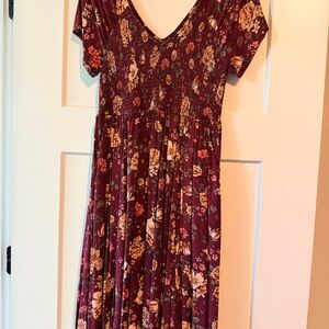 Torrid Burgundy Floral Maxi Dress